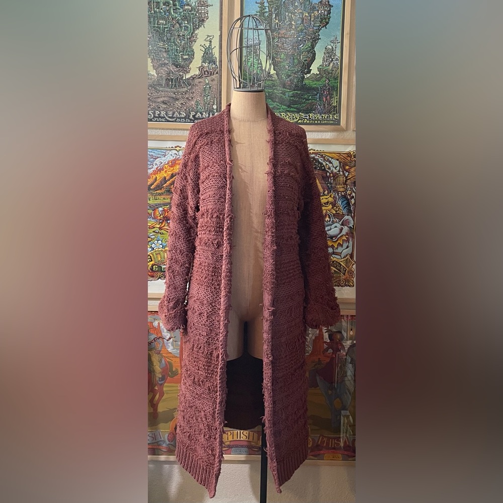 Free people oversized cardigan size medium in rust color